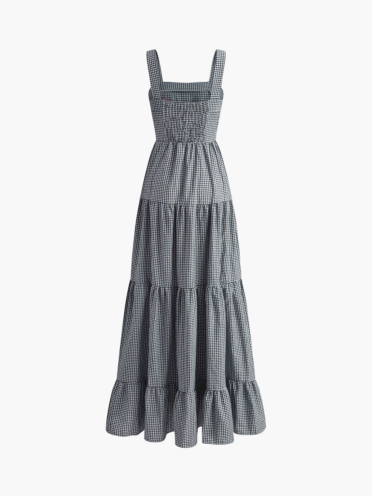 Embroidered Square Neck Maxi Dress — Black — Svelte Chic