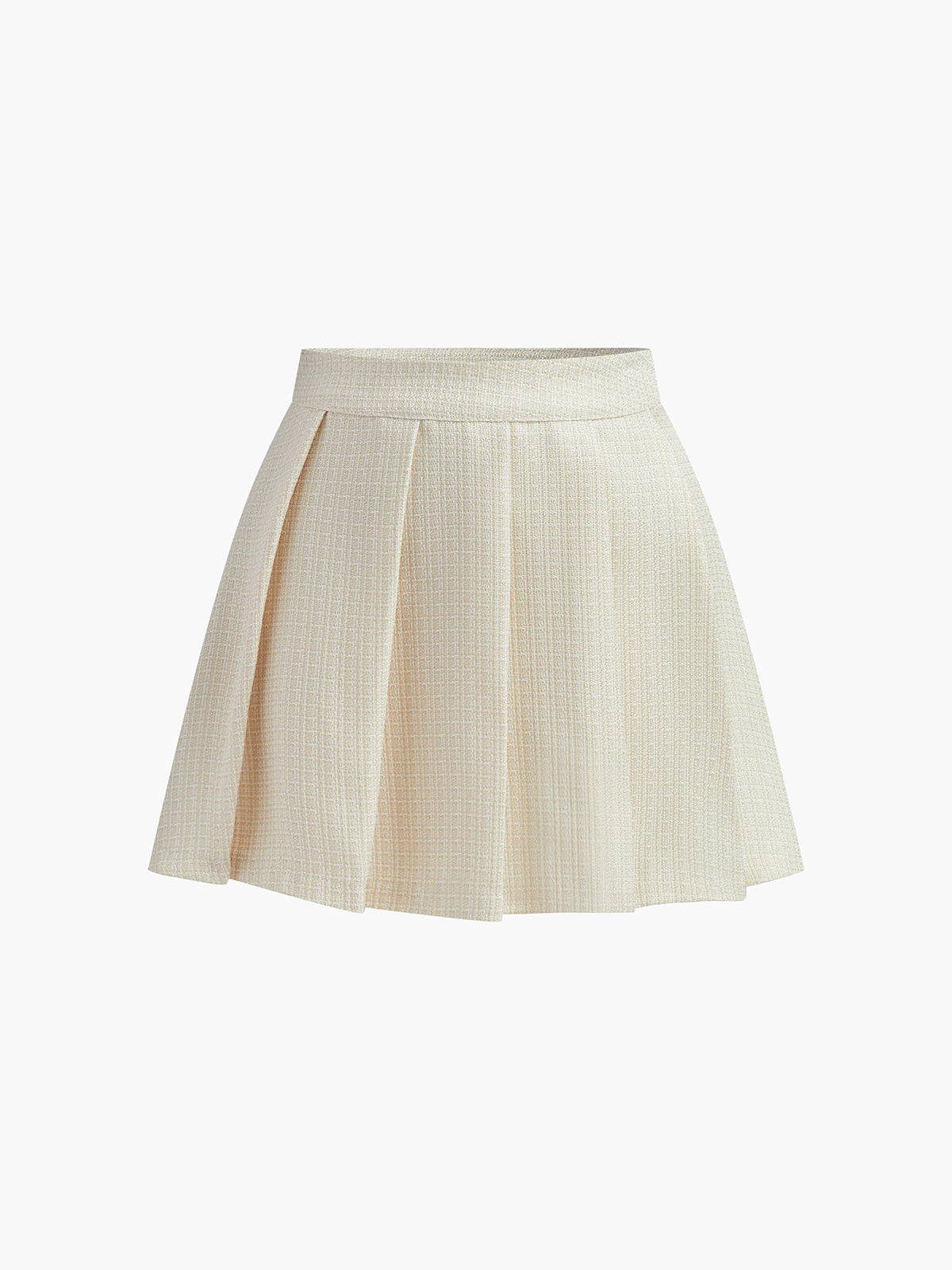 Pleated Strapless Skirt Set — Ecru — Svelte Chic
