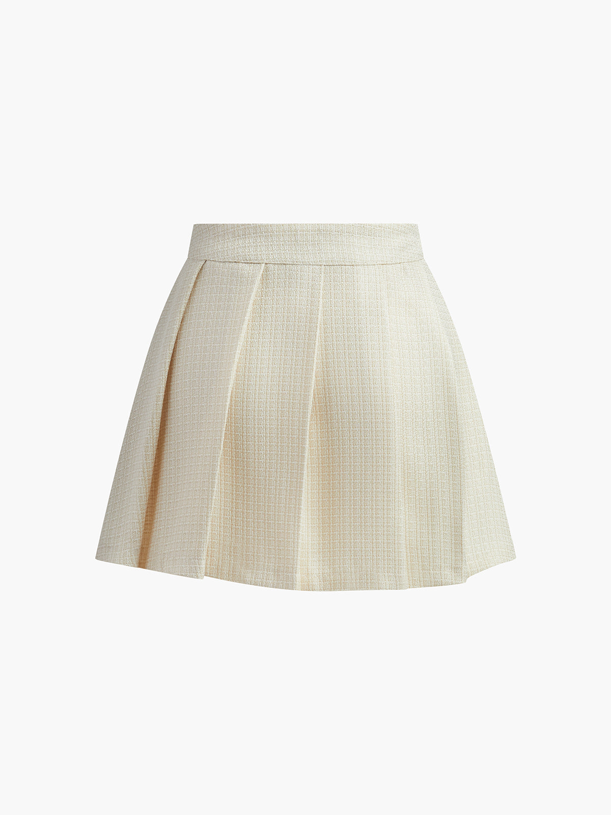 Pleated Strapless Skirt Set — Ecru — Svelte Chic