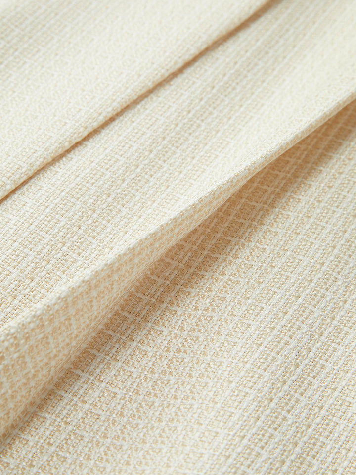 Pileli Önden Düğmeli Fermuarlı Straplez Etek Takım