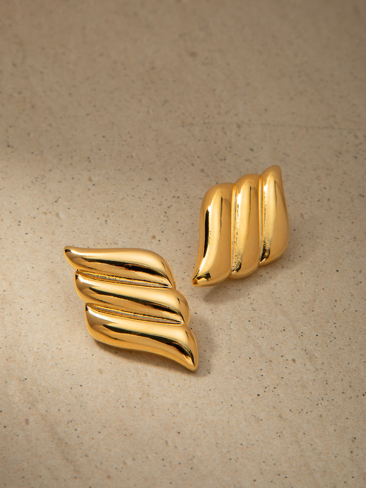 Three Layer Wing Earrings — 18k Gold Plated — Svelte Chic