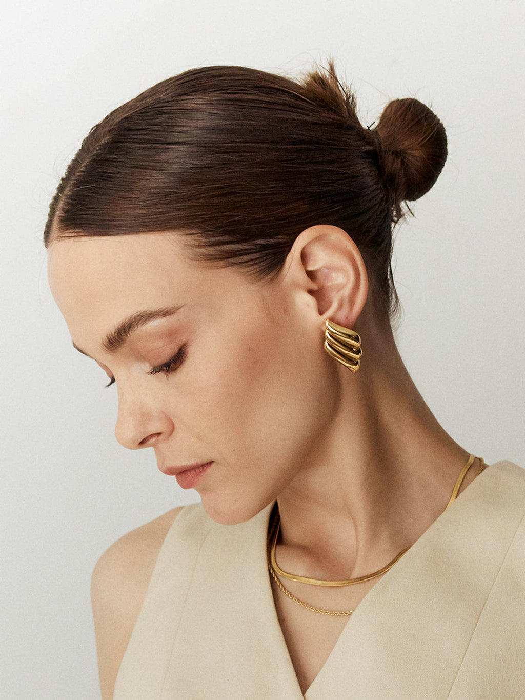 Three Layer Wing Earrings — 18k Gold Plated in Gold — Svelte Chic