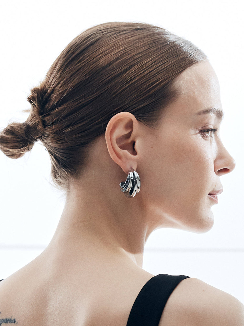 Spiral Earrings — 18k Gold & Silver Plated in Silver — Svelte Chic
