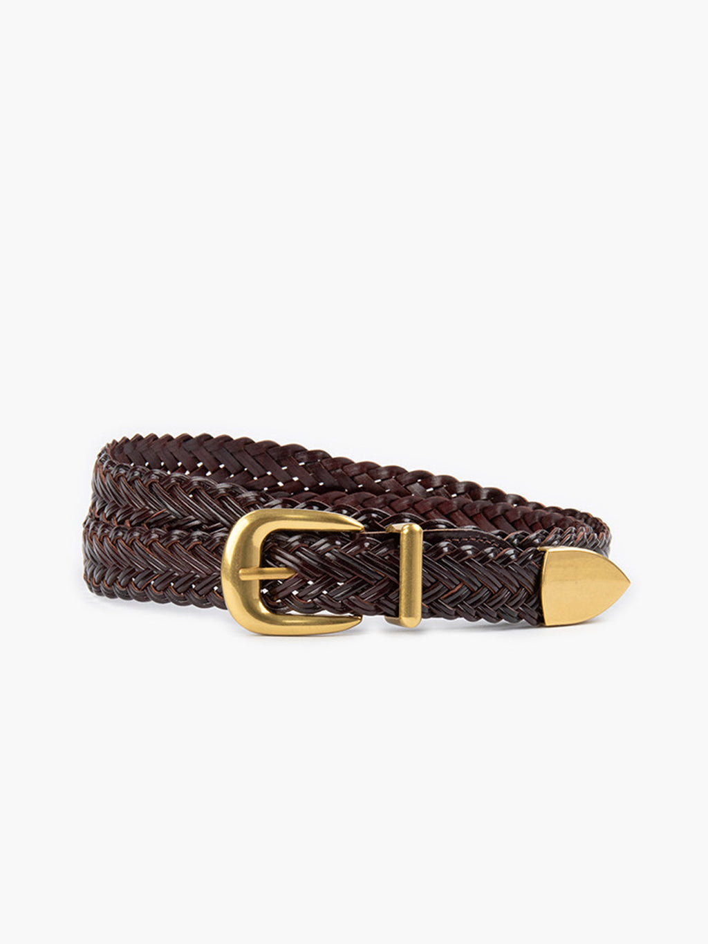 Vintage Woven Belt — Dark Brown in Dark Brown — Svelte Chic