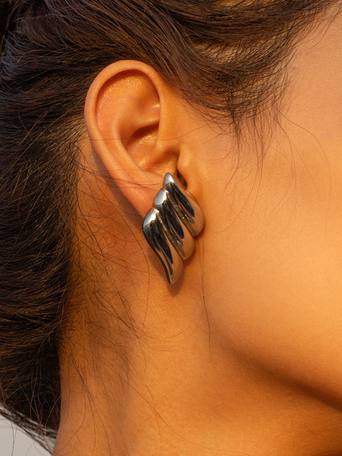 Three Layer Wing Earrings — 18k Gold Plated — Svelte Chic