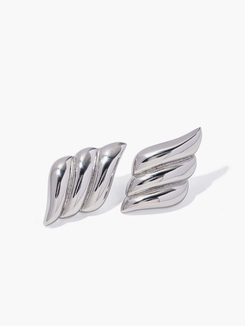 Three Layer Wing Earrings — 18k Gold Plated in Silver — Svelte Chic