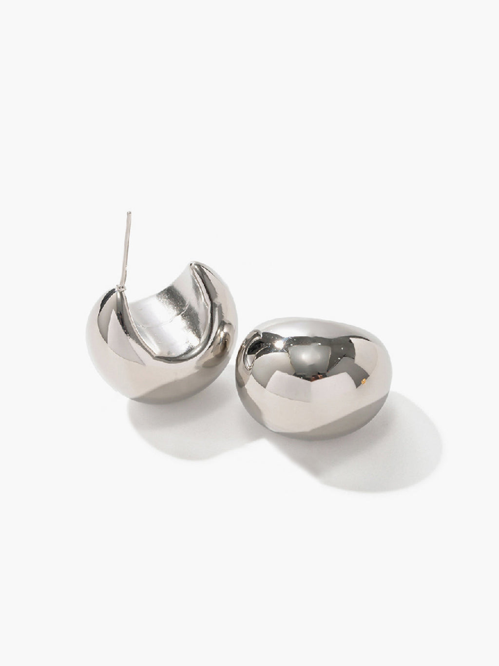 Small Teardrop Earrings — 18k Gold & Silver Plated in Silver — Svelte Chic