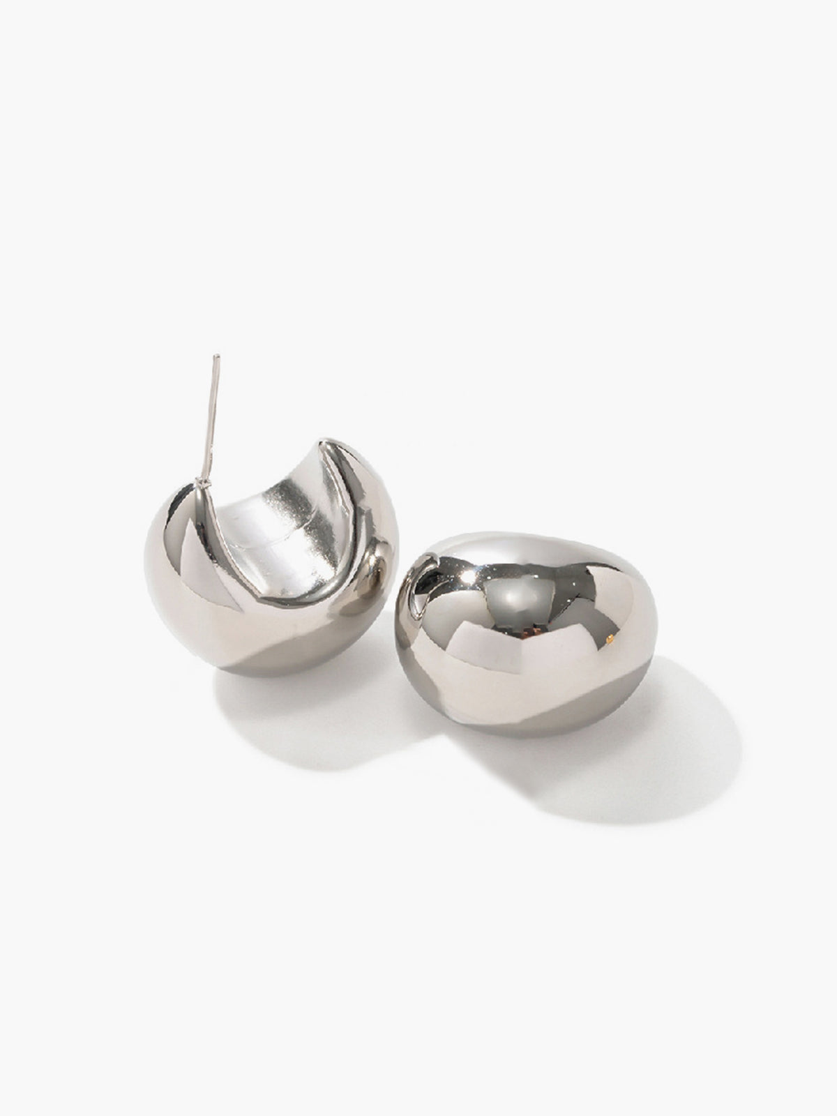 Small Teardrop Earrings — 18k Gold & Silver Plated in Silver — Svelte Chic