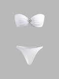 Ring Cutout Bikini Set — White in White — Svelte Chic