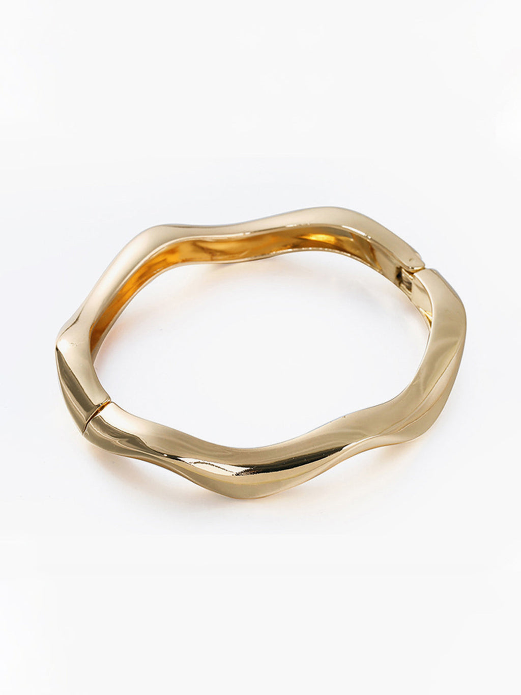 Wave Hinged Bangle — Gold — Svelte Chic