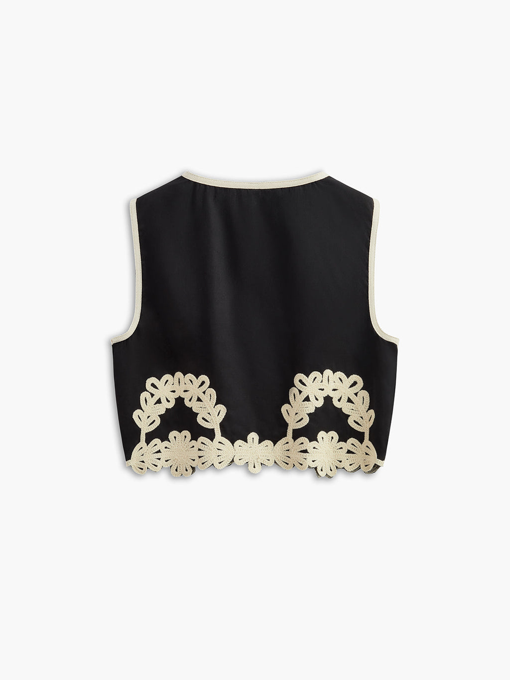 Embroidered Sleeveless Skirt Set — Black — Svelte Chic