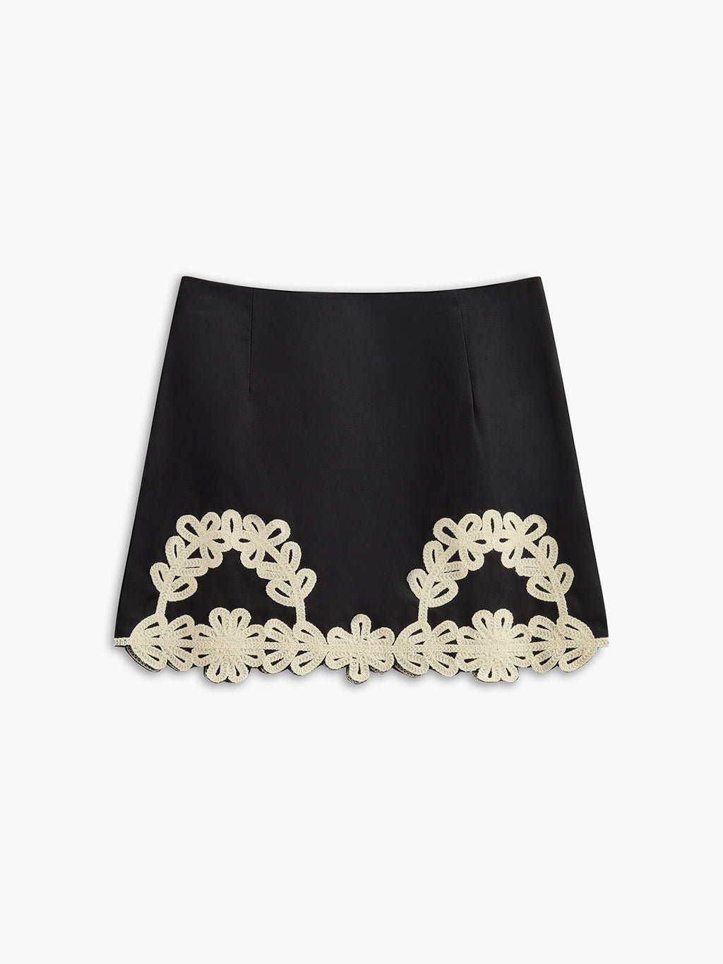 Embroidered Sleeveless Skirt Set — Black — Svelte Chic