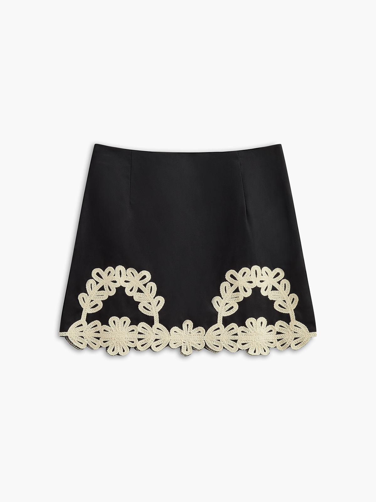 Embroidered Sleeveless Skirt Set — Black — Svelte Chic