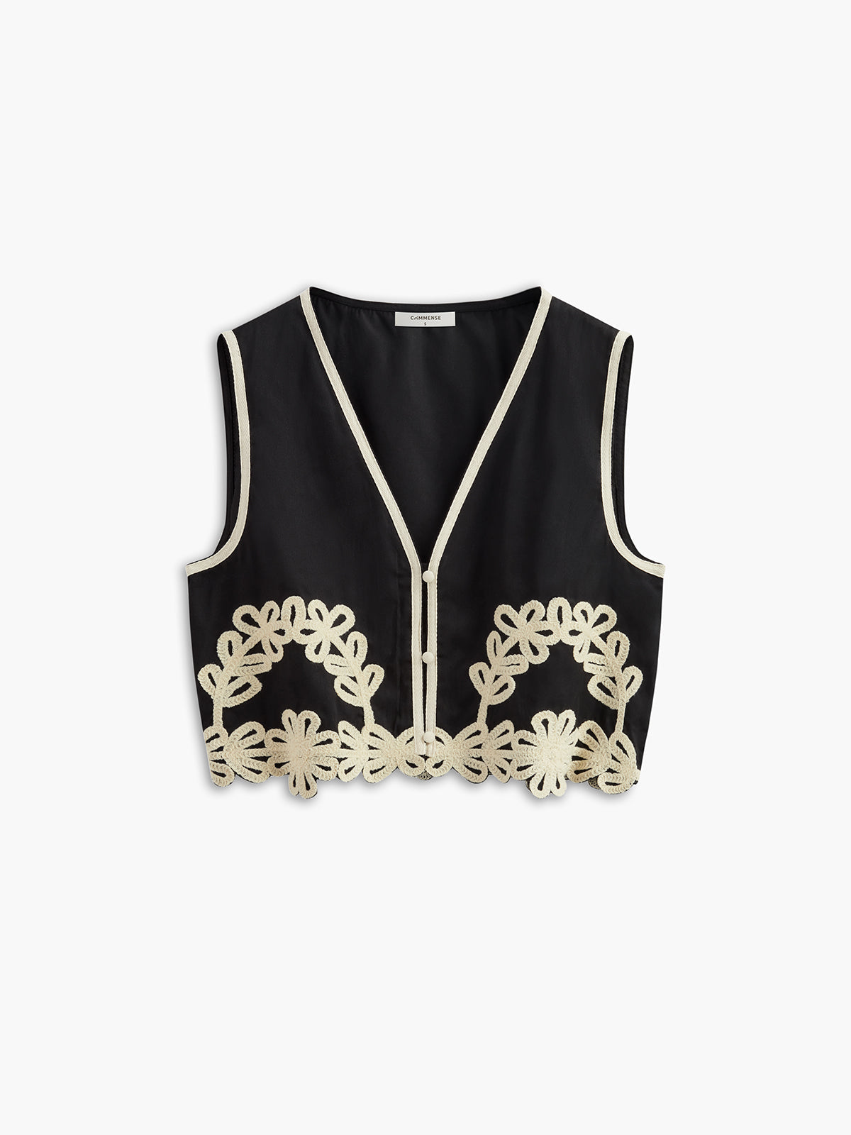 Embroidered Sleeveless Skirt Set — Black — Svelte Chic