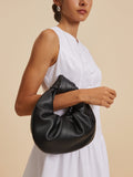 Crescent Knotted Ruched Bag — Black in Black — Svelte Chic