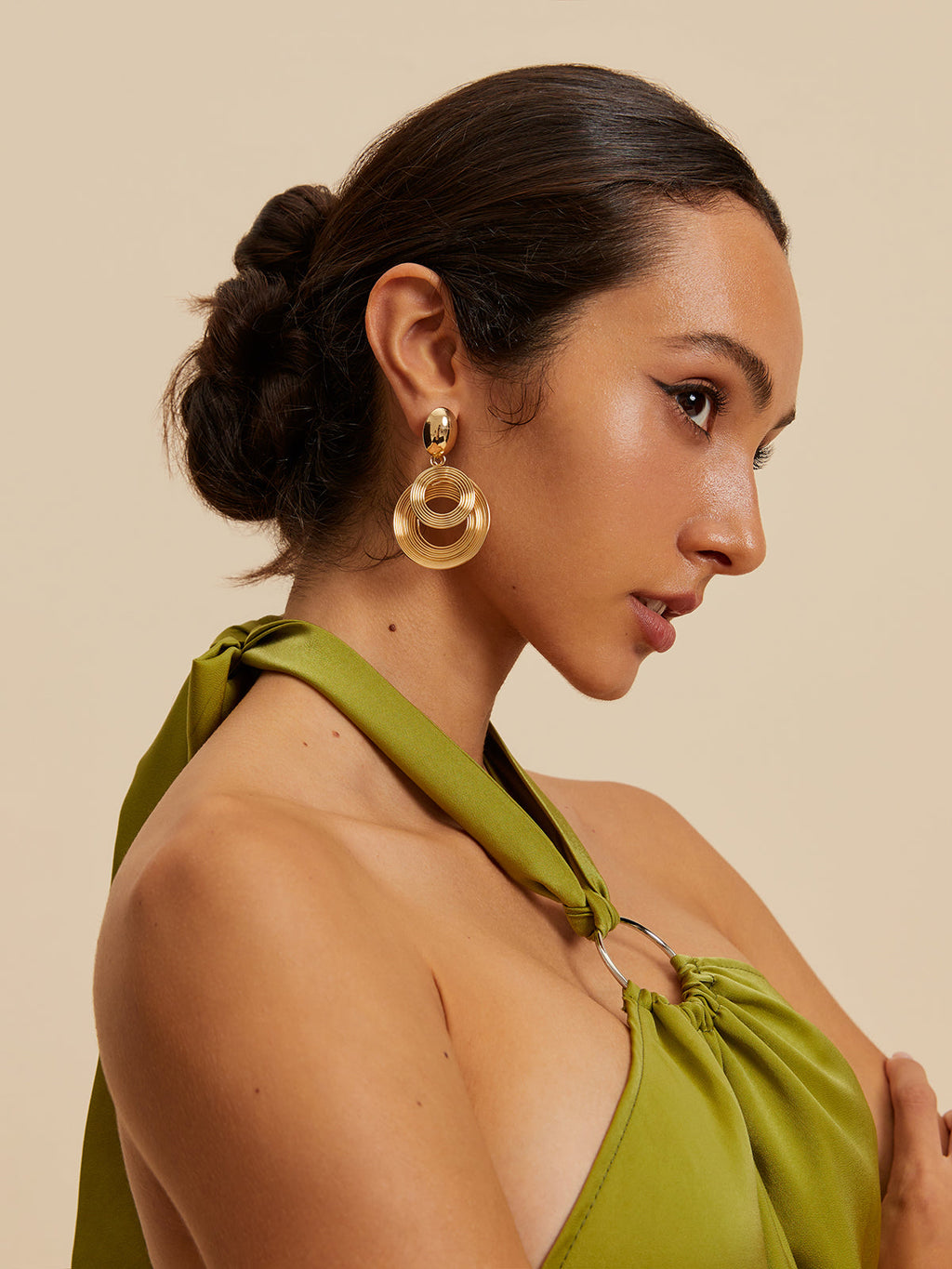 Large Round Earrings — Gold, 5.5 cm — Svelte Chic