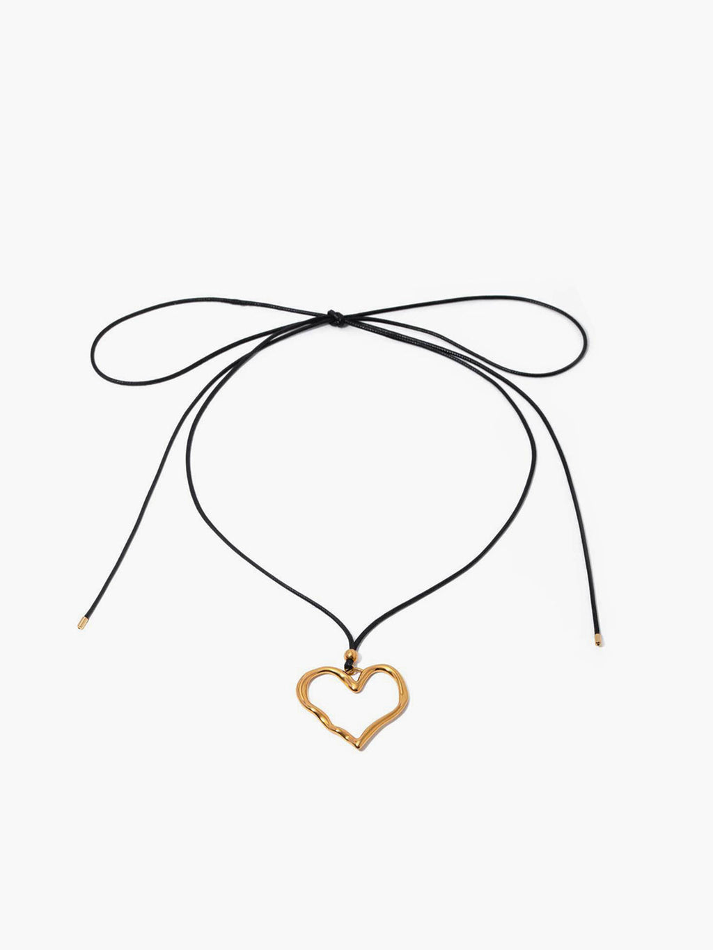 Openwork Heart Necklace — Gold Titanium Steel — Svelte Chic