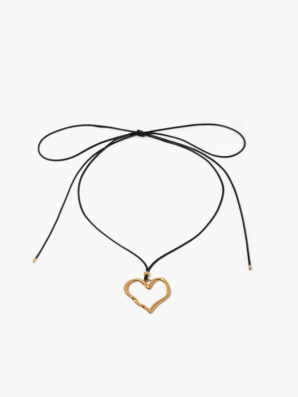 Openwork Heart Necklace — Gold Titanium Steel — Svelte Chic