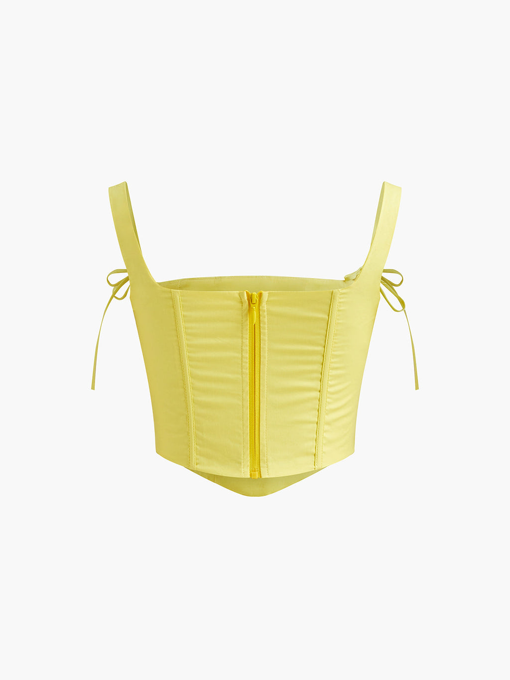 Bow Strap Corset Top — Yellow Open Back — Svelte Chic