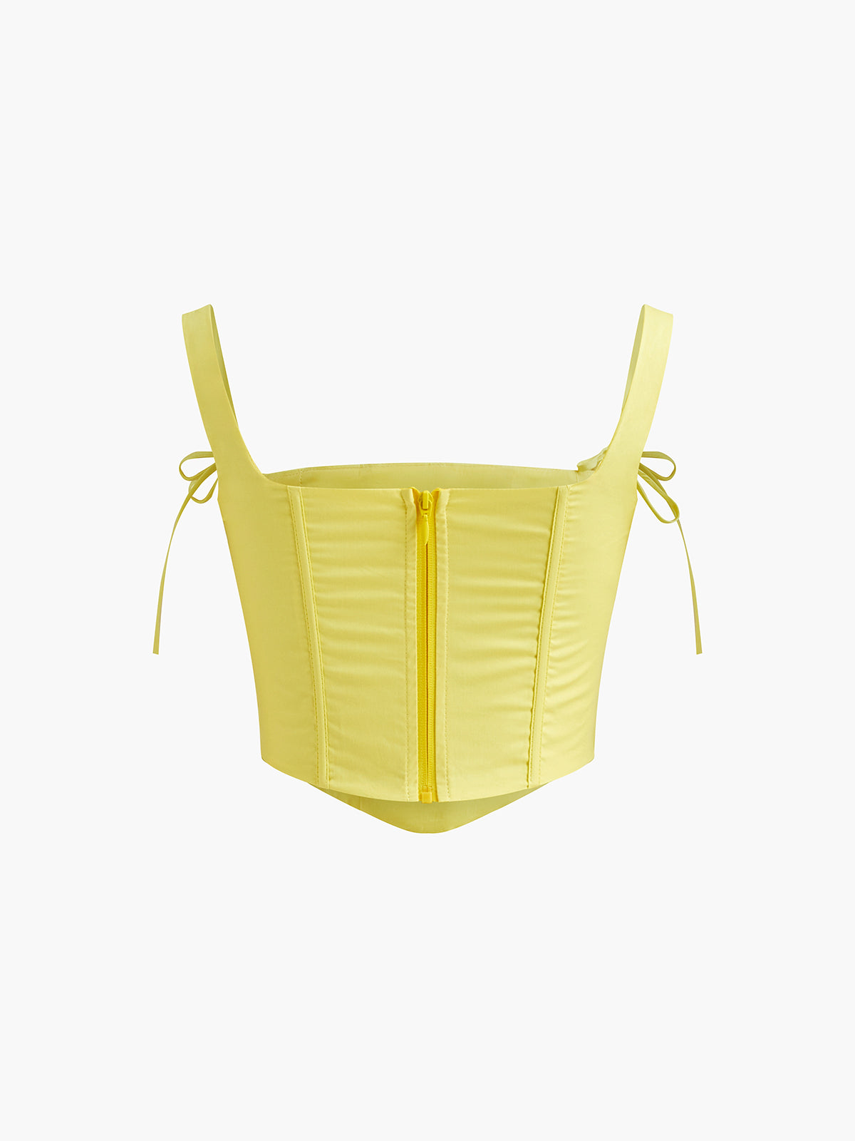 Bow Strap Corset Top — Yellow Open Back — Svelte Chic