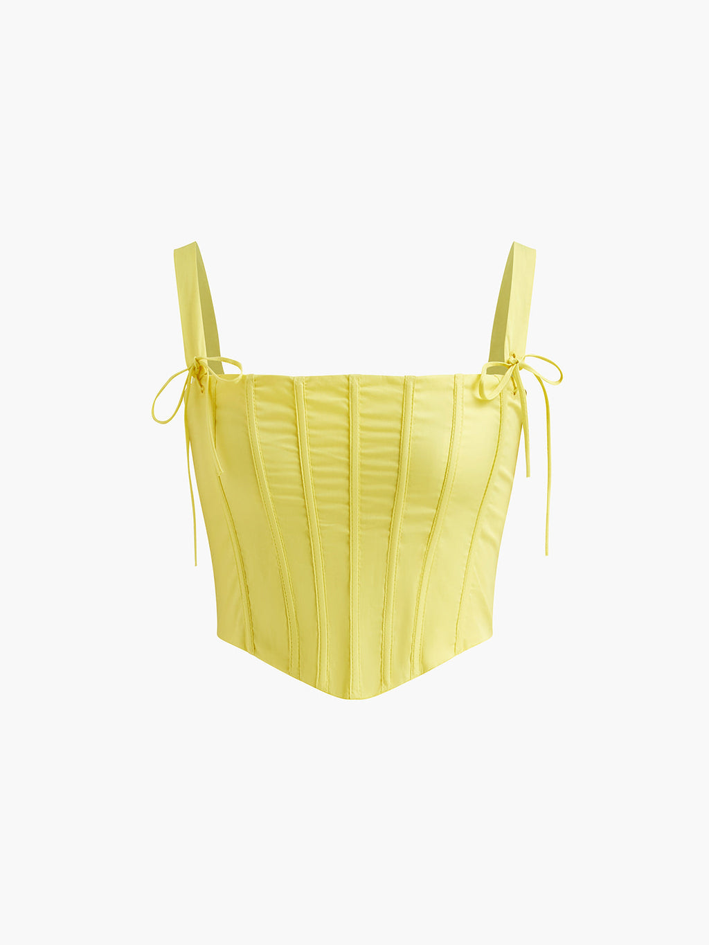 Bow Strap Corset Top — Yellow Open Back in Yellow — Svelte Chic