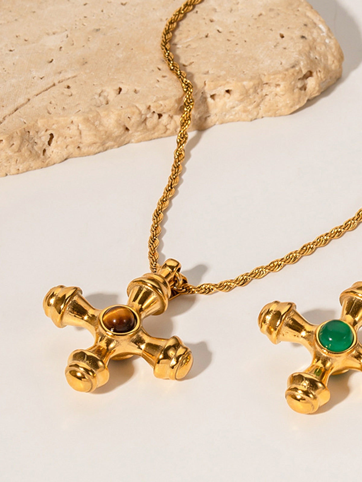 Cross Necklace — Gold Titanium Steel — Svelte Chic