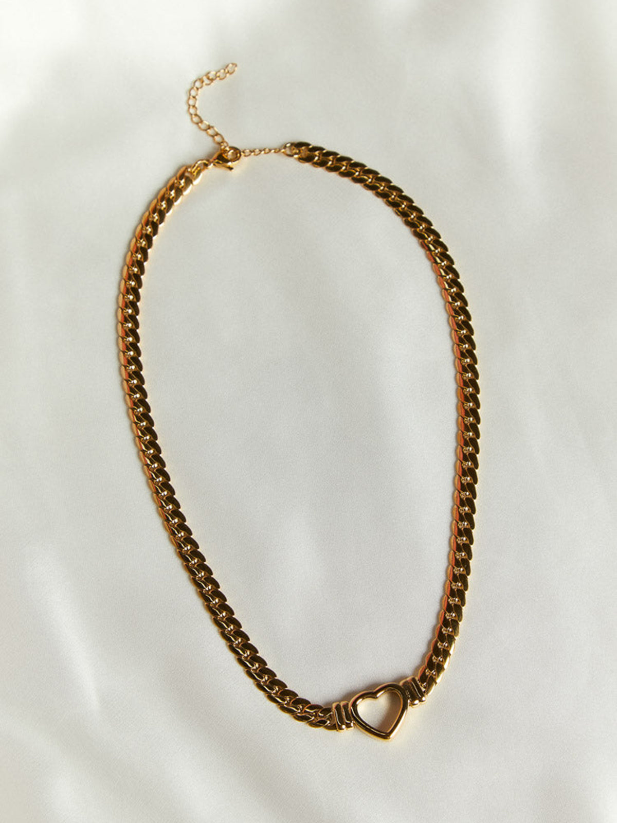 Layered Heart Chain Necklace — Gold Titanium Steel — Svelte Chic