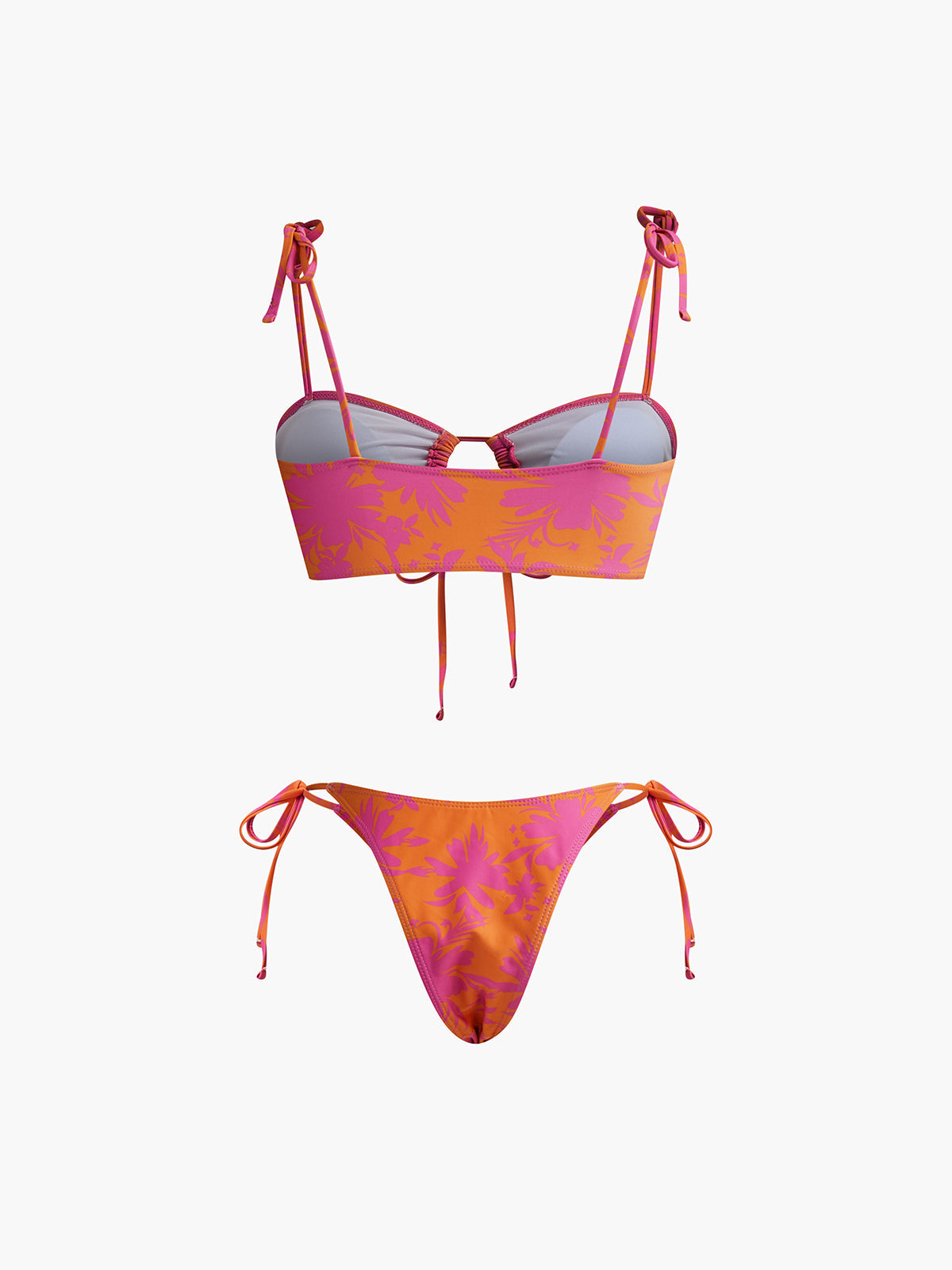 Print Circle Cutout Bikini Set — Orange — Svelte Chic