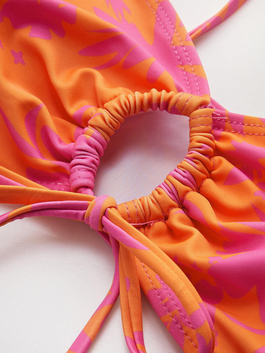 Print Circle Cutout Bikini Set — Orange — Svelte Chic