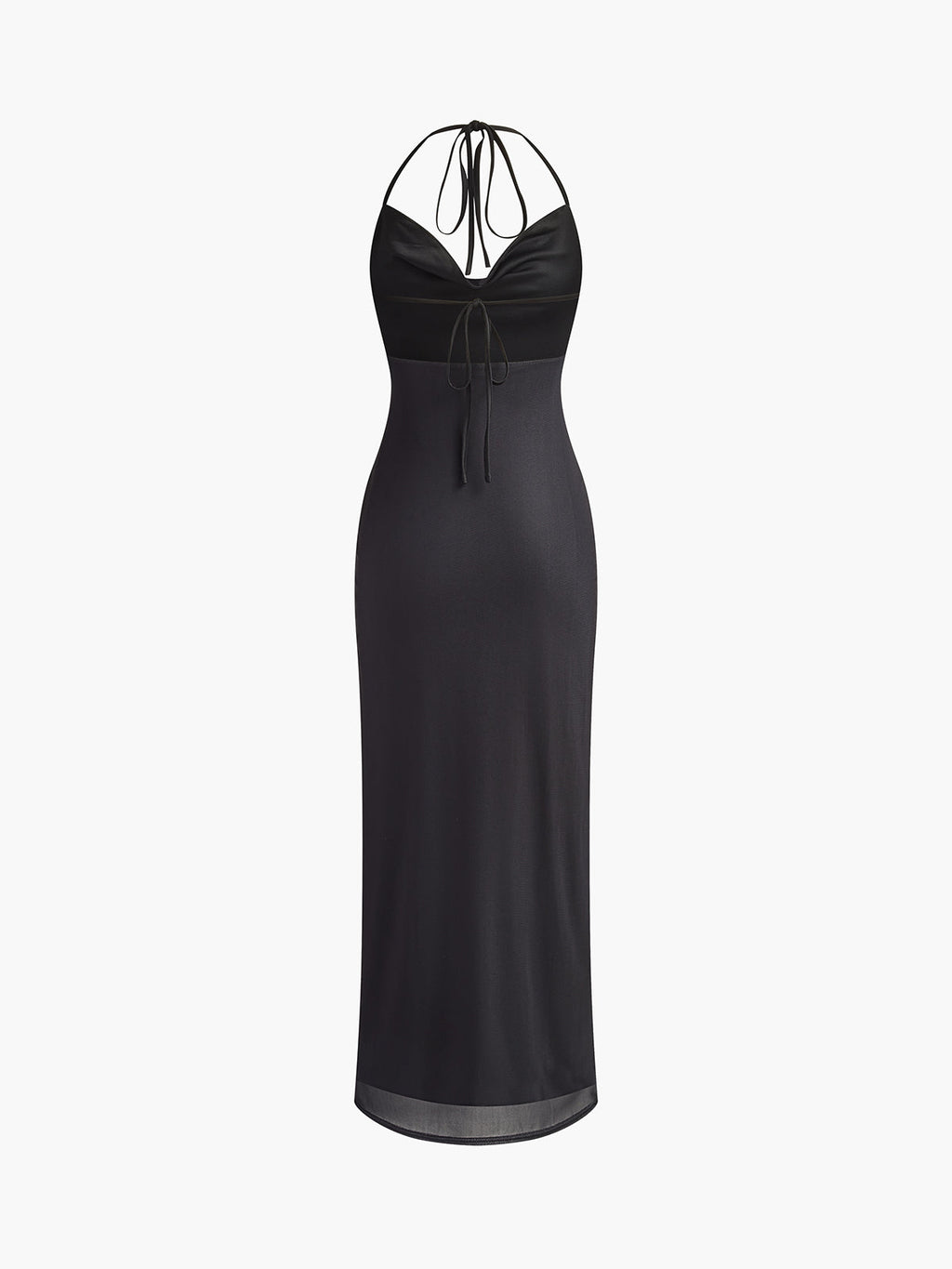 Halter Backless Floral Maxi Dress — Black — Svelte Chic