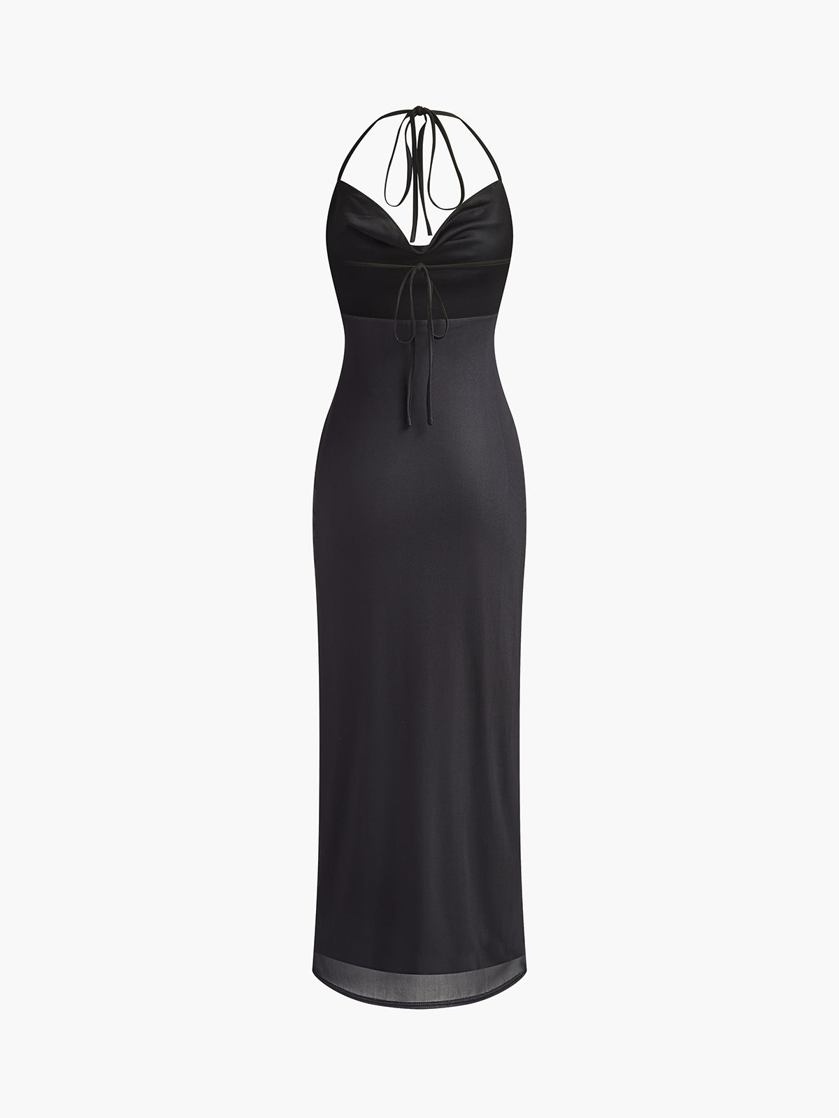 Halter Backless Floral Maxi Dress — Black — Svelte Chic