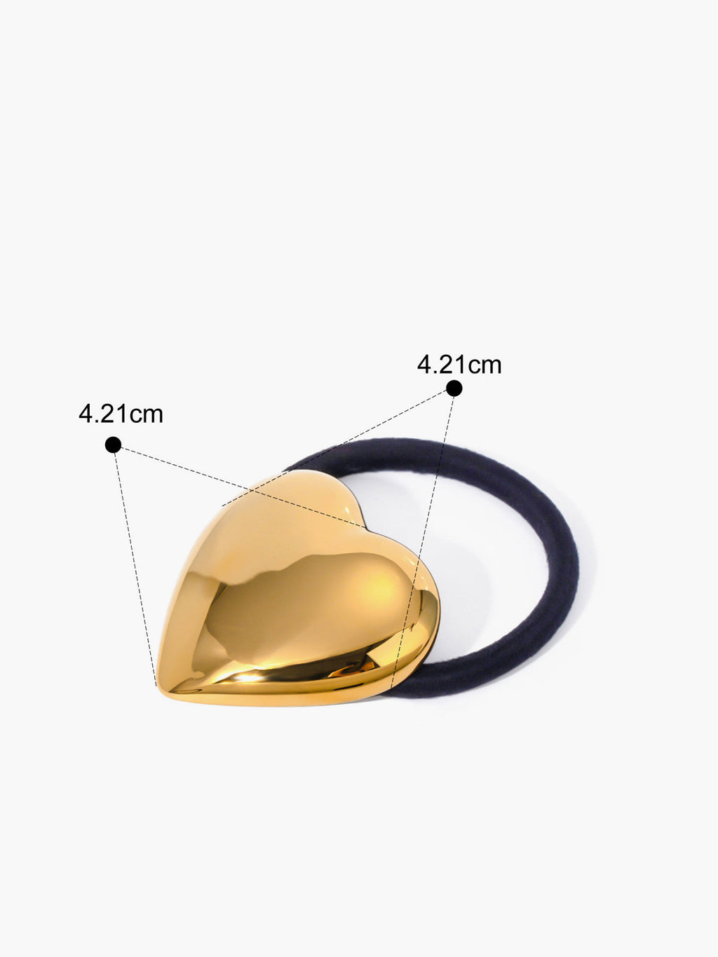 Heart Metal Hair Tie — Gold Titanium Steel — Svelte Chic