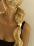 Heart Metal Hair Tie — Gold Titanium Steel in Gold — Svelte Chic