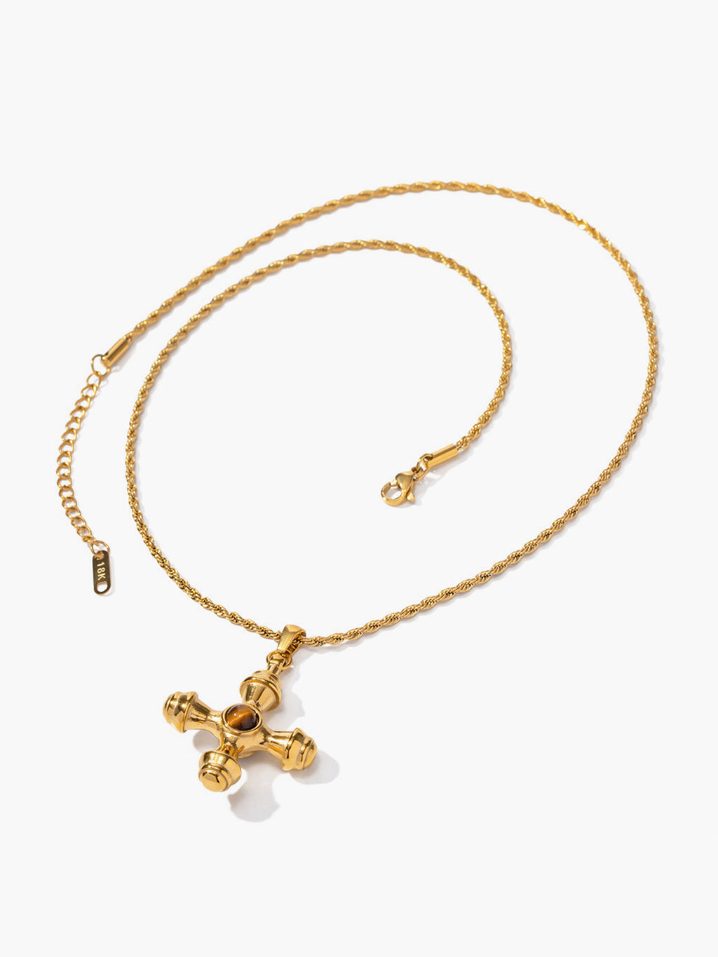 Cross Necklace — Gold Titanium Steel — Svelte Chic