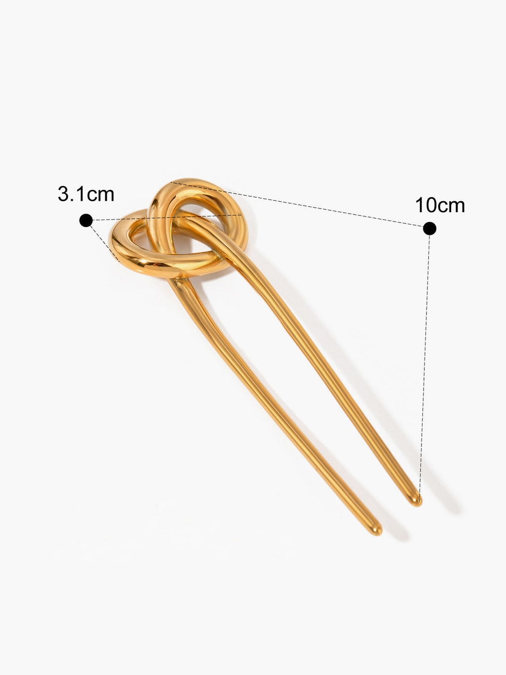 Knotted Hair Pin — Gold Titanium Steel — Svelte Chic