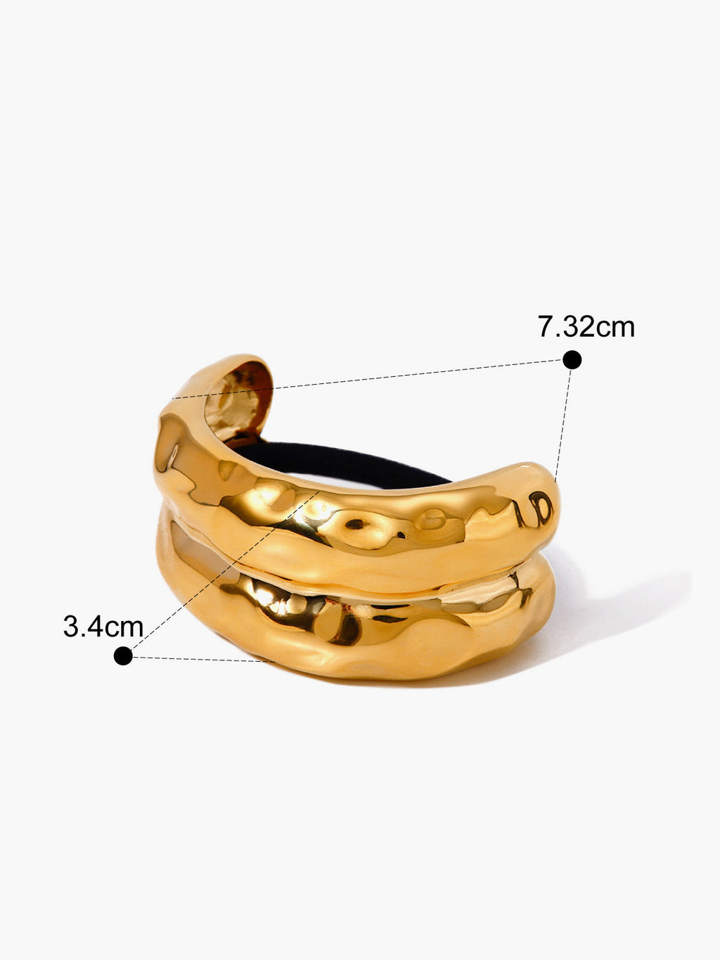 U-Shape Hair Band — Gold Titanium Steel — Svelte Chic