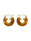 Vintage Acrylic Resin Earrings — Brown & Gold in Brown — Svelte Chic