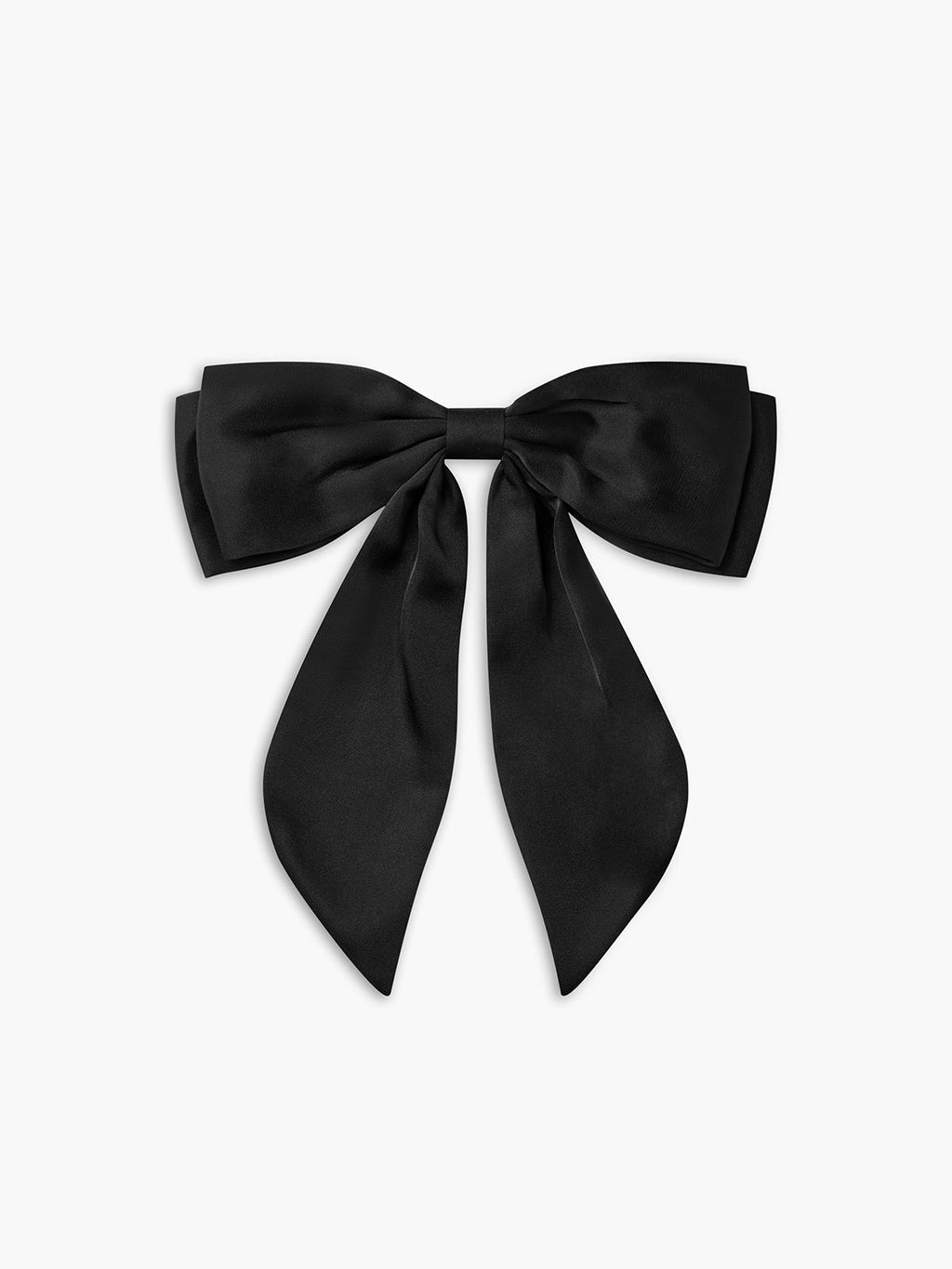 Satin Bow Hair Claw — Black in Black — Svelte Chic