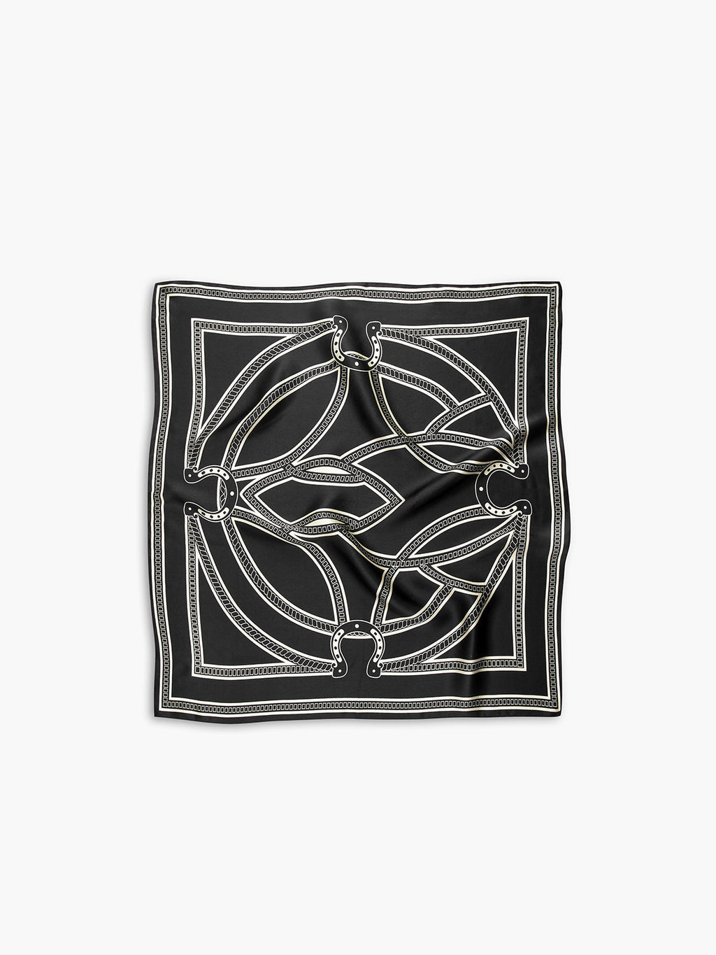 Silk Totem Scarf — Black, 65 × 65 cm — Svelte Chic