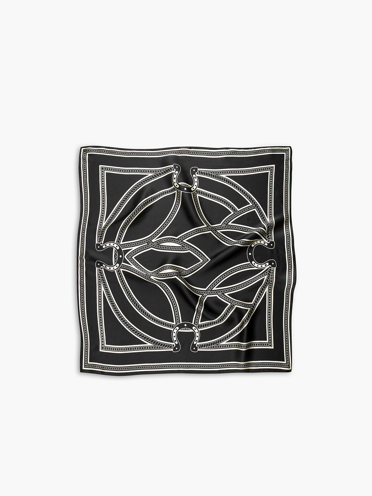 Silk Totem Scarf — Black, 65 × 65 cm — Svelte Chic