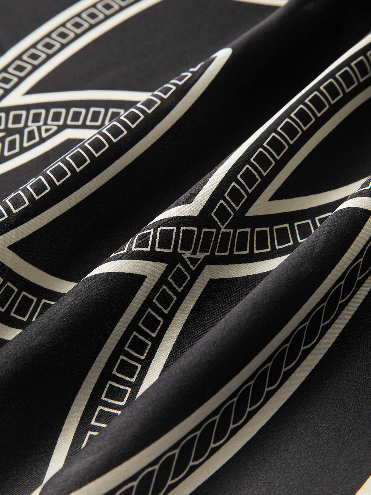 Silk Totem Scarf — Black, 65 × 65 cm — Svelte Chic