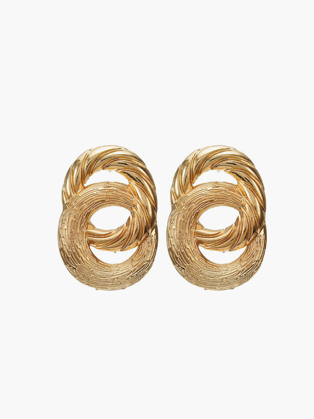 Vintage Cross Circle Drop Earrings — Gold in Gold — Svelte Chic