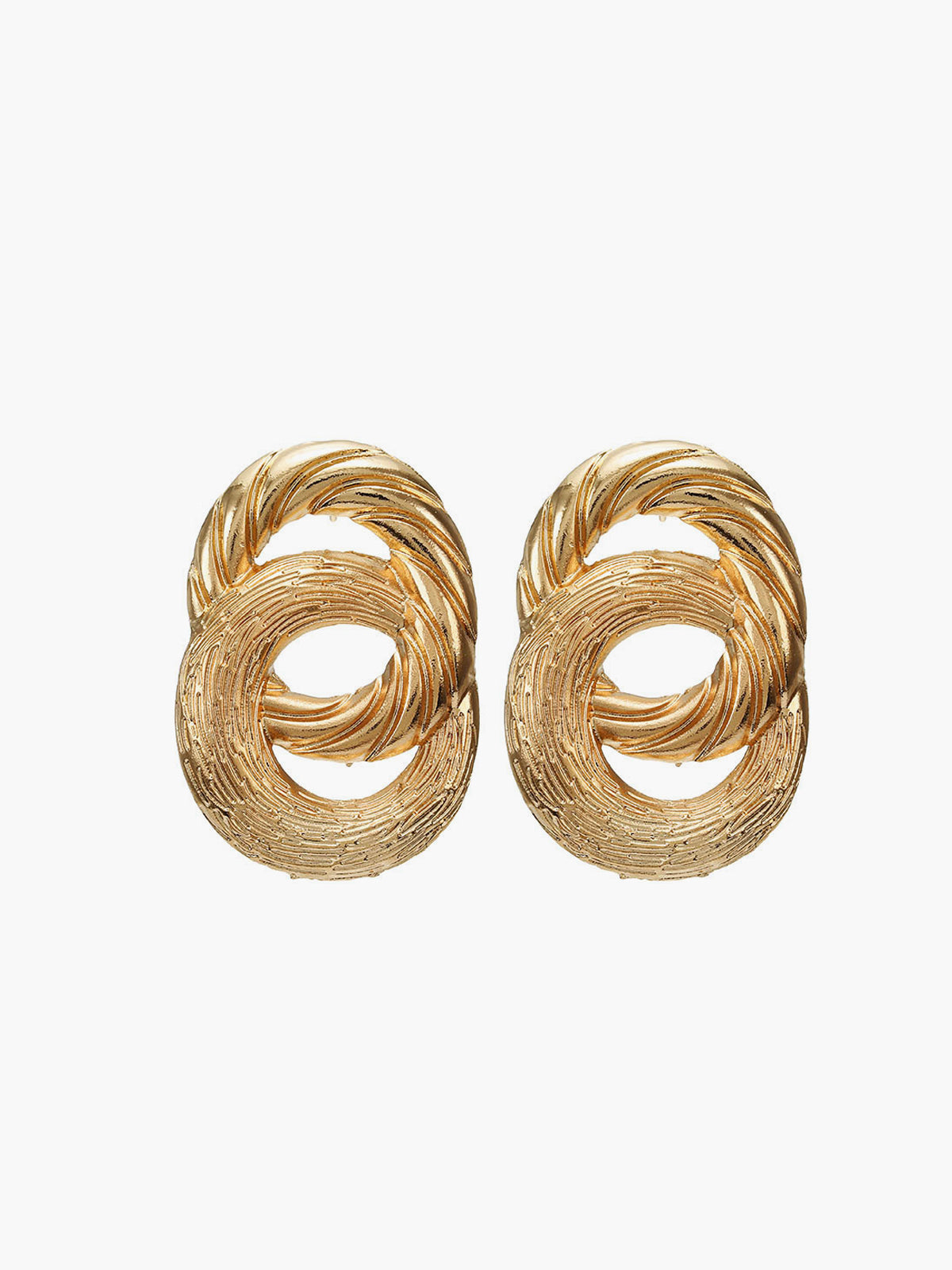 Vintage Cross Circle Drop Earrings — Gold in Gold — Svelte Chic