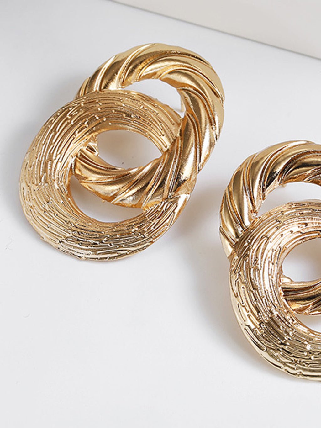 Vintage Cross Circle Drop Earrings — Gold — Svelte Chic