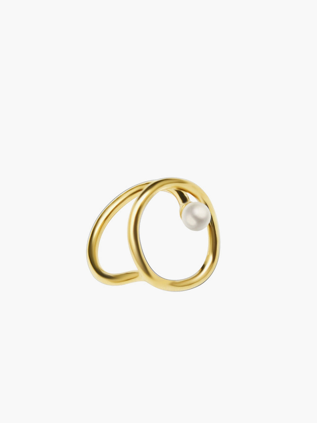 Oval Freshwater Pearl Ring — Gold — Svelte Chic
