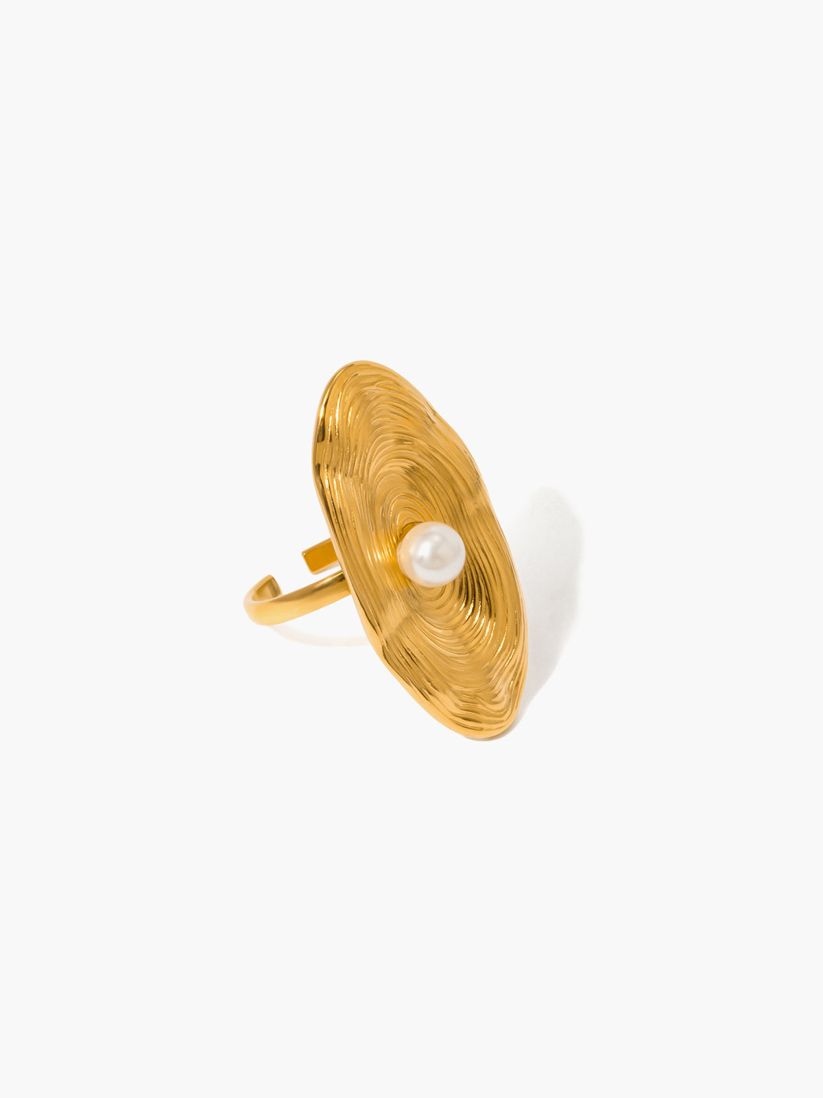 Pearl Ring — Gold Titanium Steel — Svelte Chic