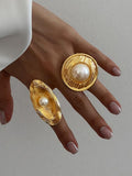 Pearl Ring — Gold Titanium Steel in Gold — Svelte Chic