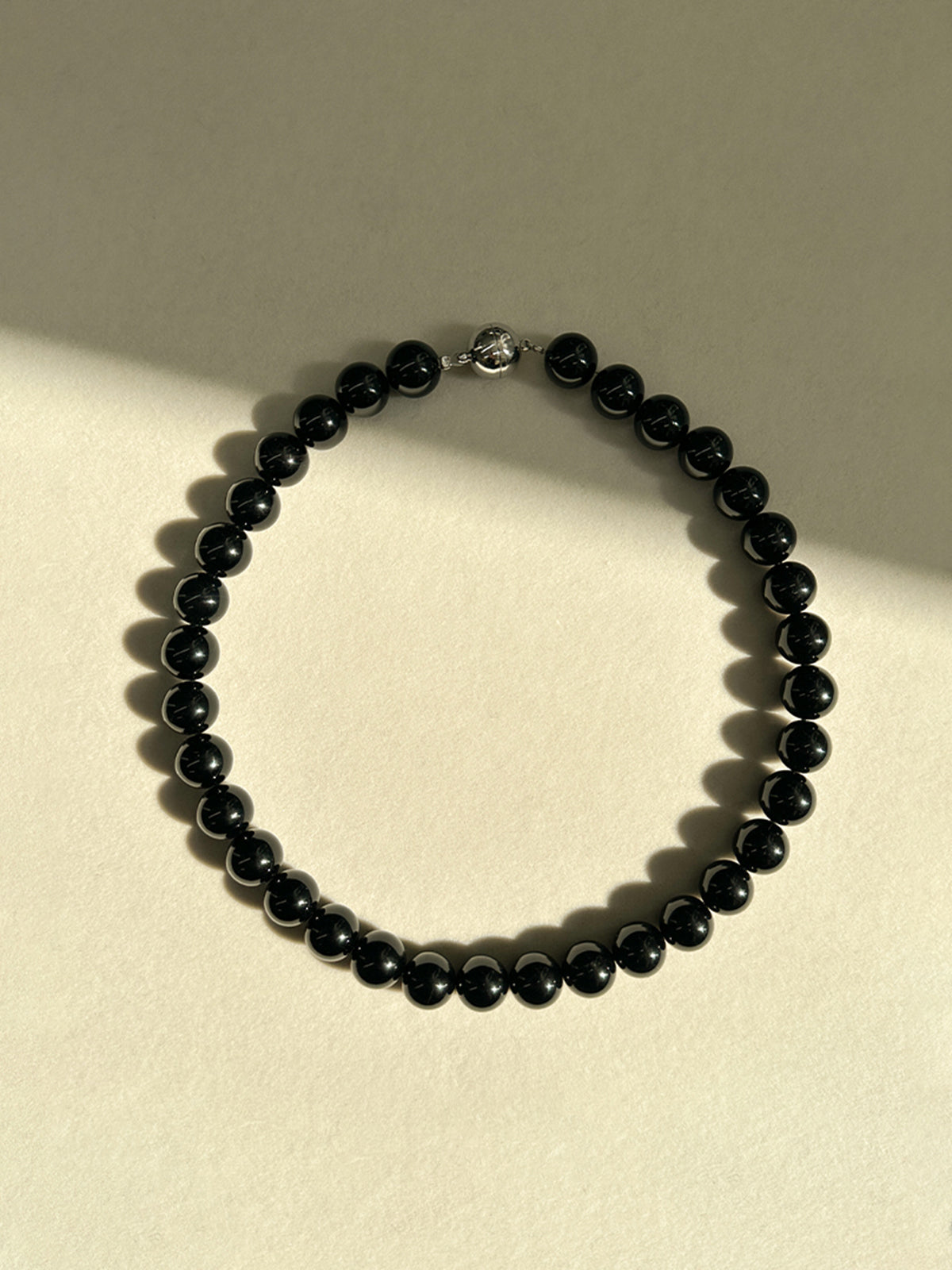 Black Onyx Bead Necklace — Svelte Chic