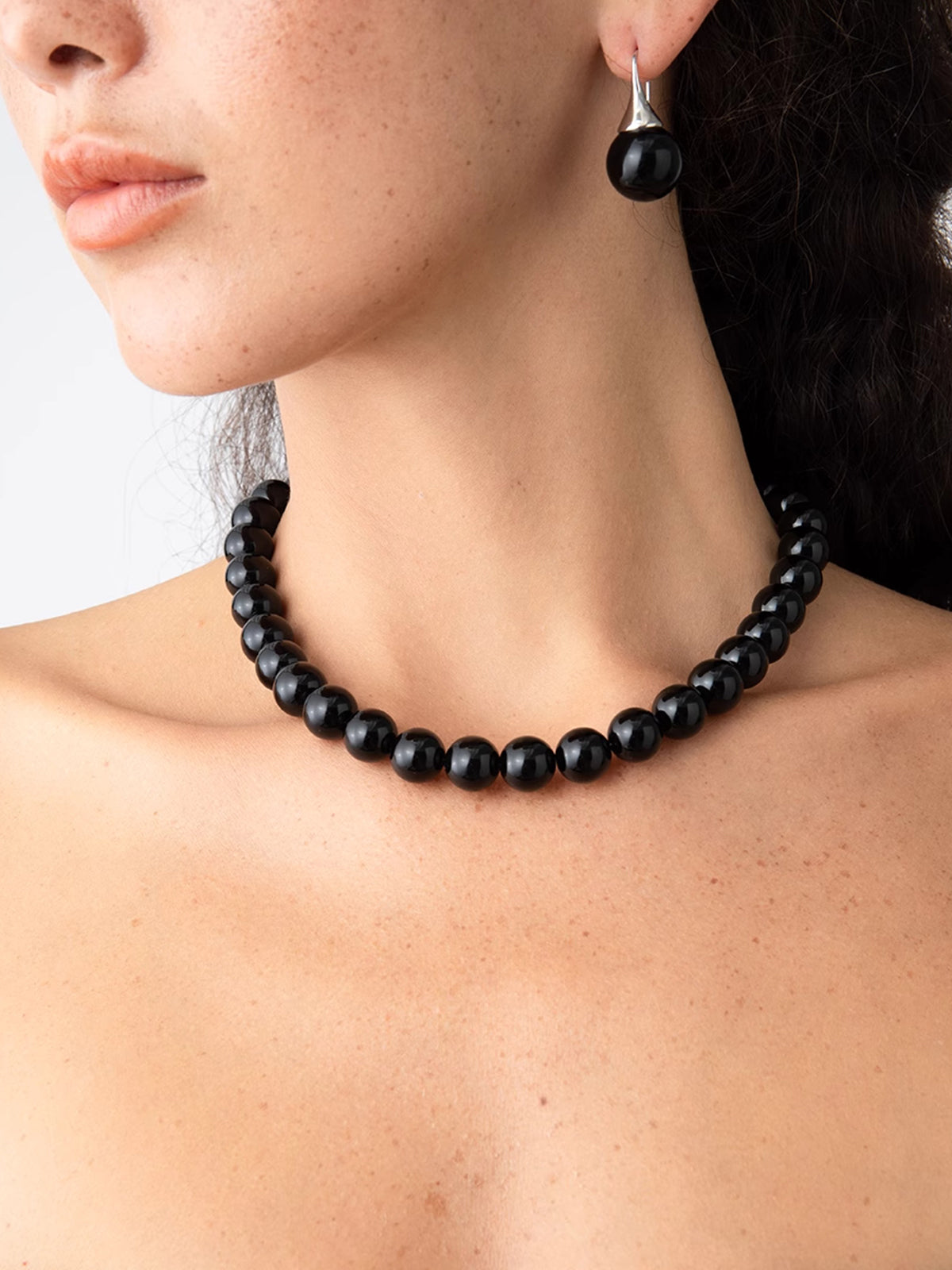 Black Onyx Bead Necklace — Svelte Chic