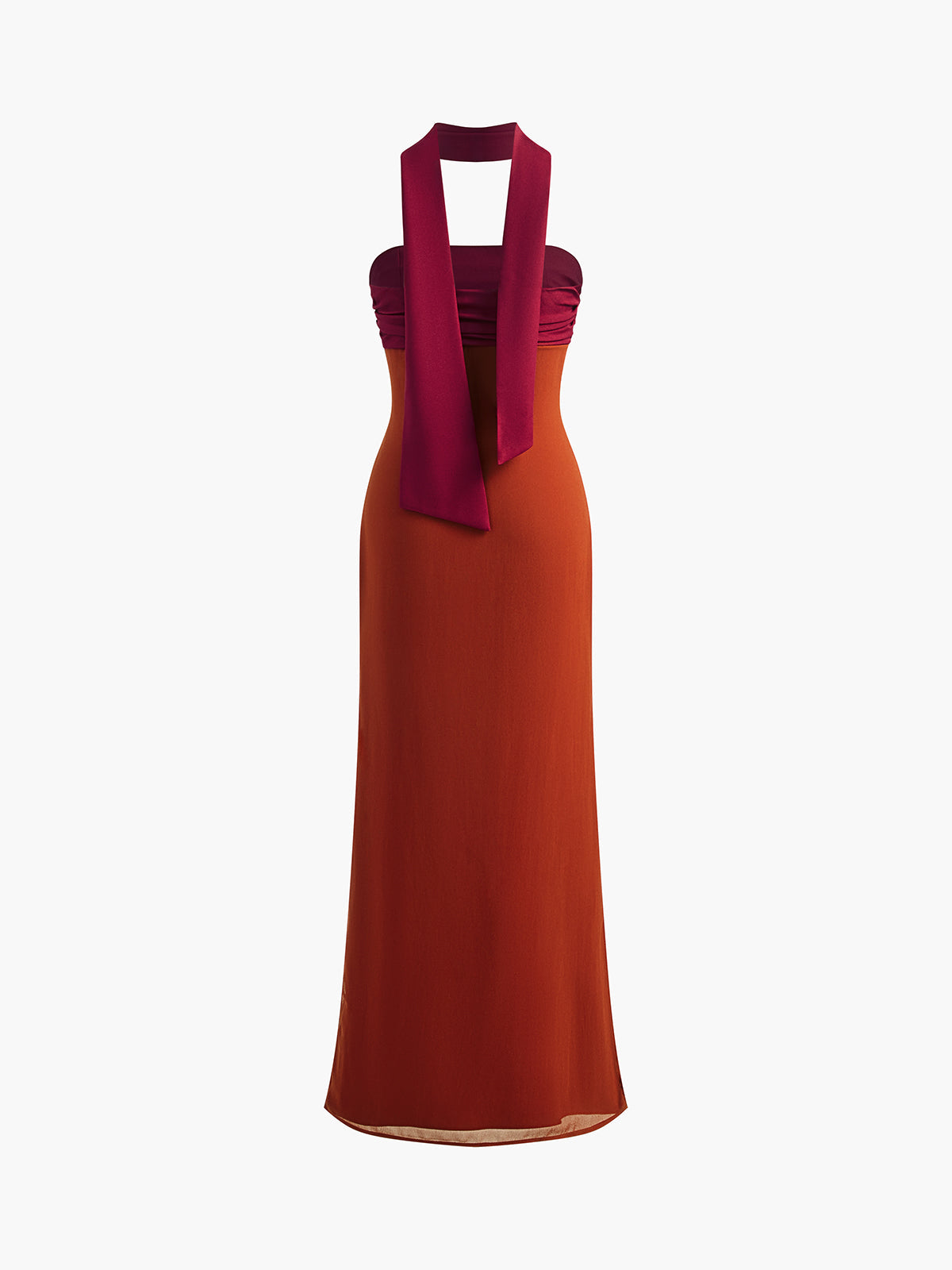 Pleated Panel Halter Maxi Dress — Svelte Chic